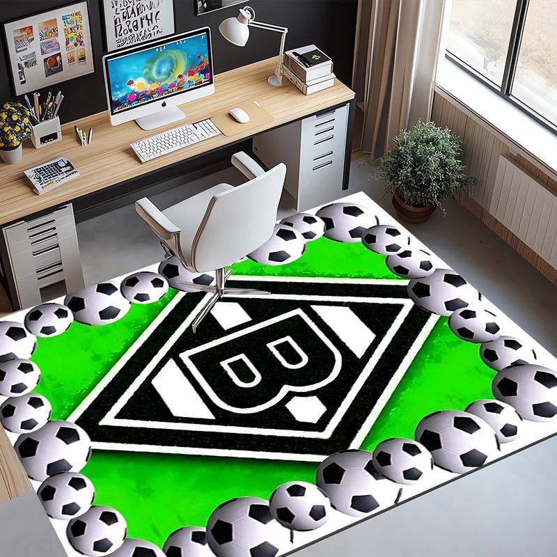 Borussia Mönchengladbach Muster Teppich, Innen-/Außenmatte, für Picknick, Spielzimmer, Schlafzimmer, Büro, Wohnzimmer, Heimdeko Teppich, Geburtstagsgeschenk