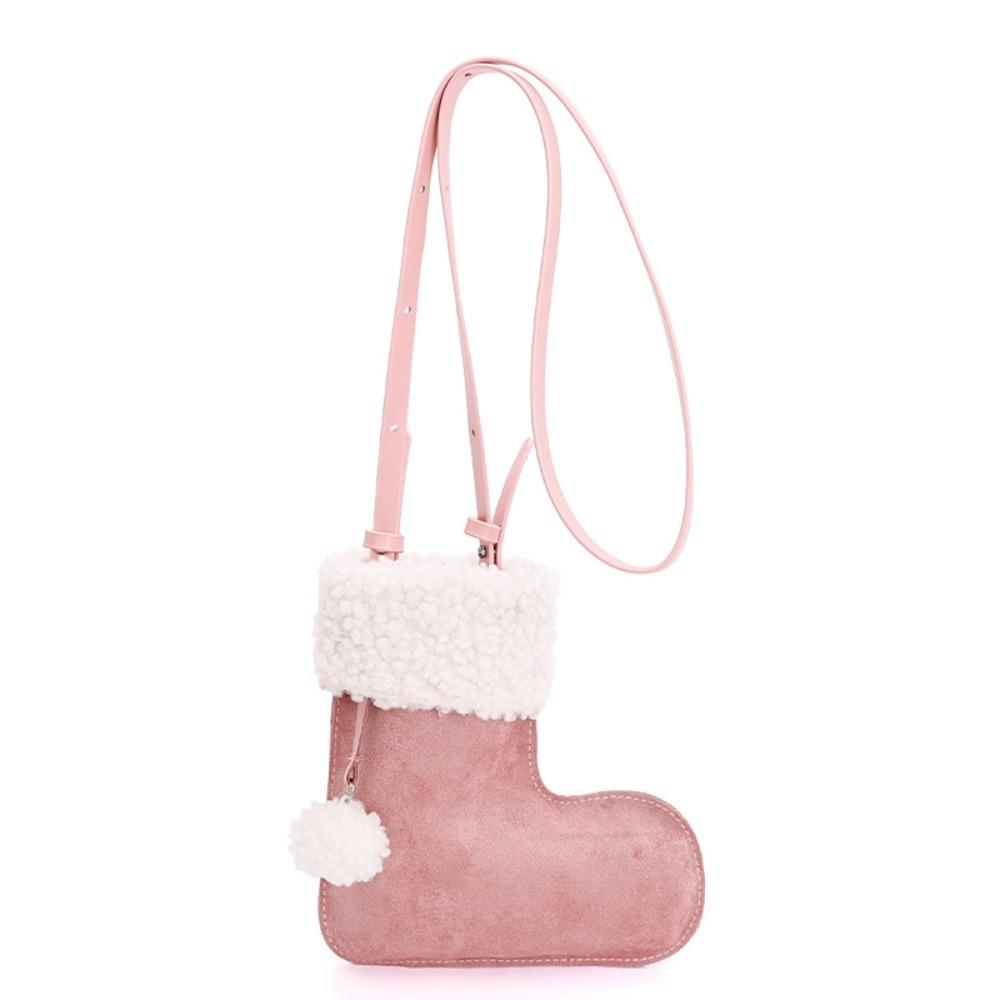 Sweet Korean Style Shoulder Bag Lightweight Fluffy Crossbody Bag Faux Suede Boot Bag Women