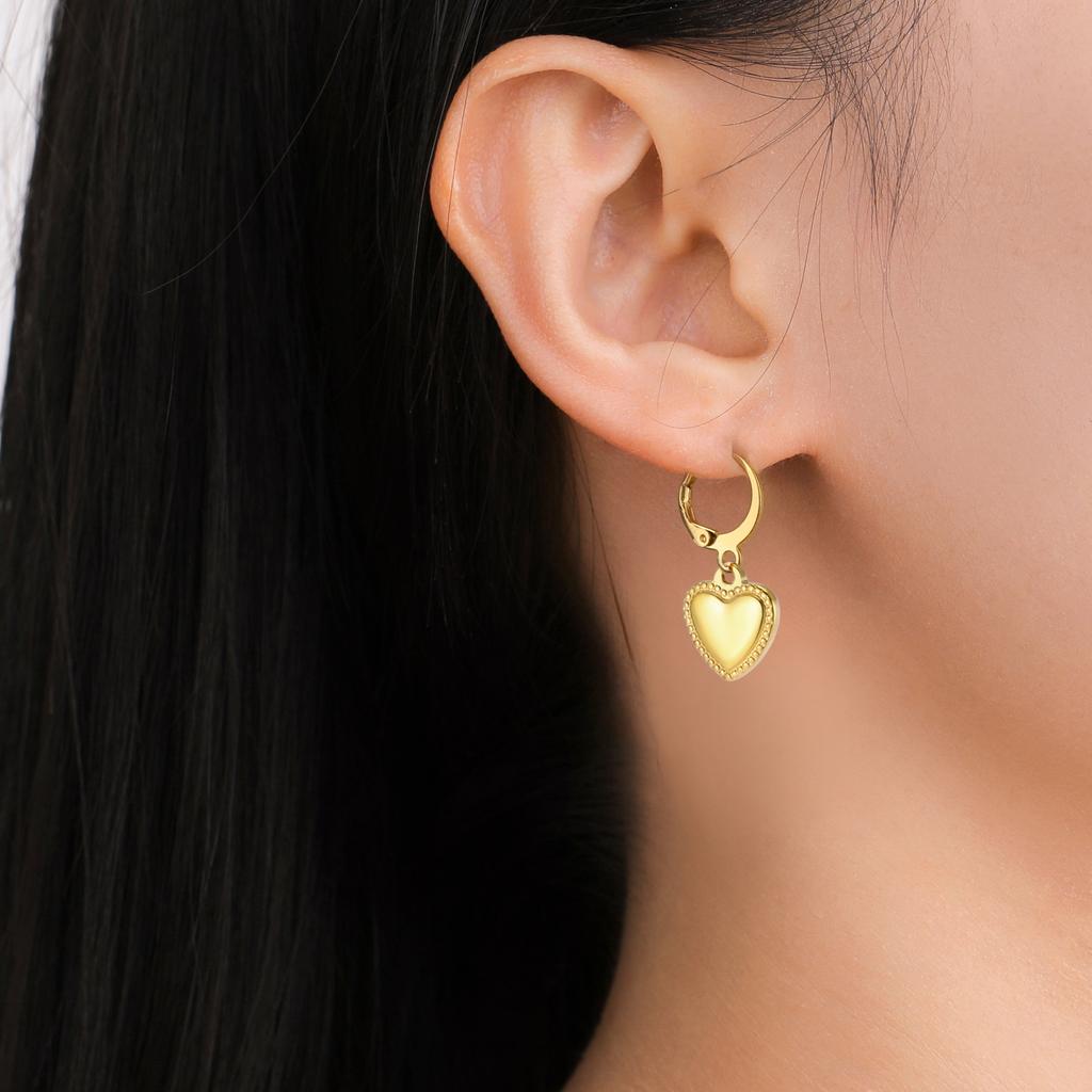 Heart Shaped Starfish Sun Pendant Hoop Earrings For Women Fashion Jewelry Gift