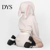 Thick Plush Outfit 2 Pcs/Set Women Hoodie Skirt Suit Bunny Ear Decor Short Top High Rabbit Shape Costume Waist Slim Fit Mini Set Cosplay Party