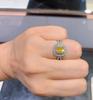 Jewelry Xiaoqing Simulation Color Treasure Emerald Red Treasure Yellow Diamond Pink Diamond Ring