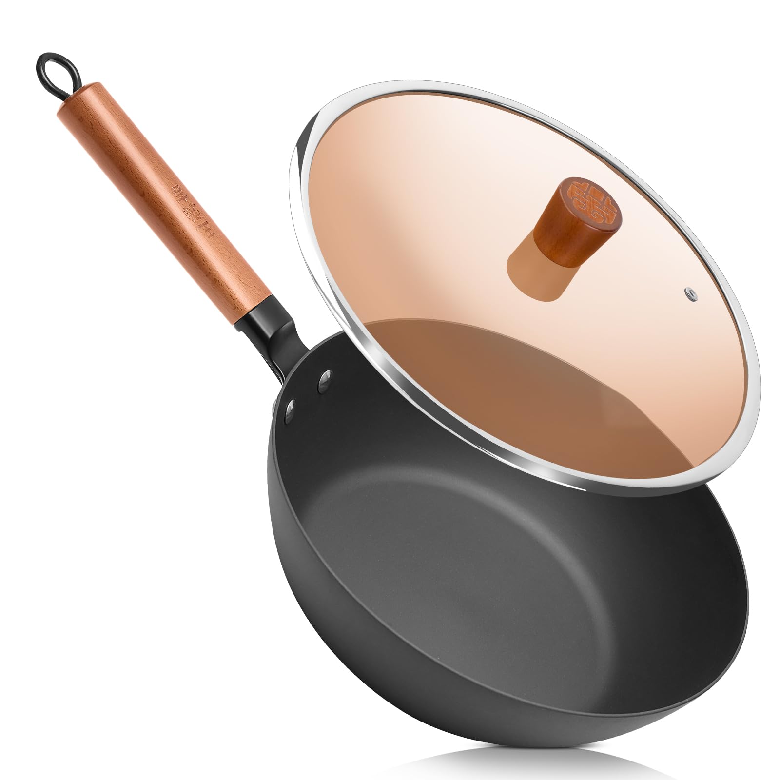 

WANGYUANJI Deep Frying Iron Iron Induction Cooking Gas Stove Meat Wooden Glass Easy Cookware for Home or Commercial Use Pan, 28cm, Stir-Frying Pan,