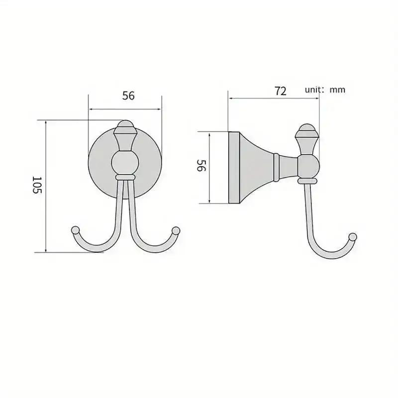 Wall Mounted Robe Coat 2026 New Vintage Style Antique Brass Towel Hook Hanger Brushed Finish Bathroom Clothes Household Supplies