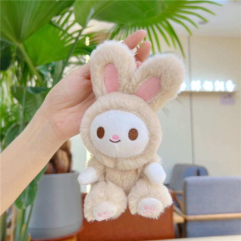 Animal Rabbit Key Ring Cute Plush Toy Stuffed Doll Bunny Keychain Bag Pendant Women Girl Birthyday Gift