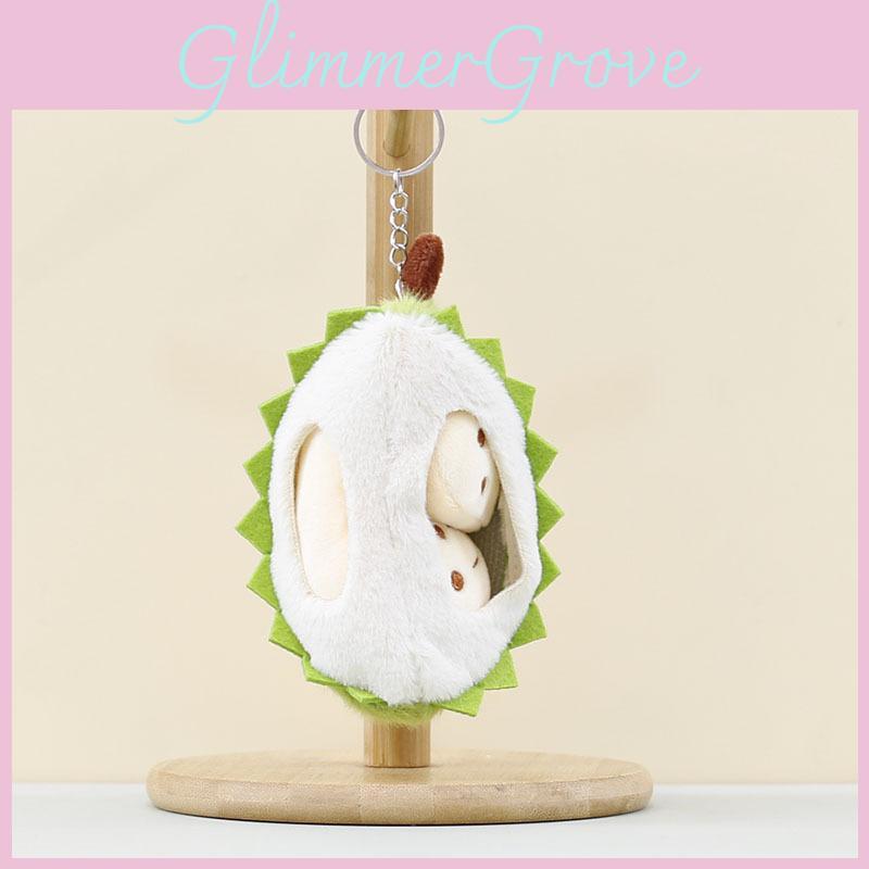 Durian Plush Keychain With Pp Cotton Filling Soft Short Fur For Bag Decor Gift