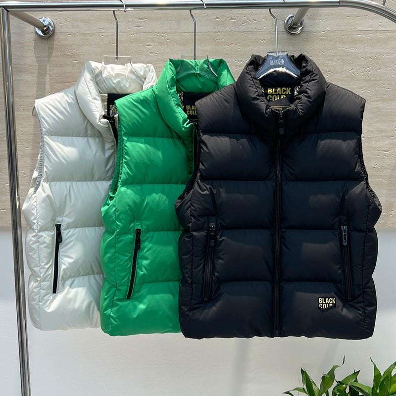 Womens Down Vest Short Puffer Sleeveless Jacket 90% White Duck Thick Winter Outerwear Black Green