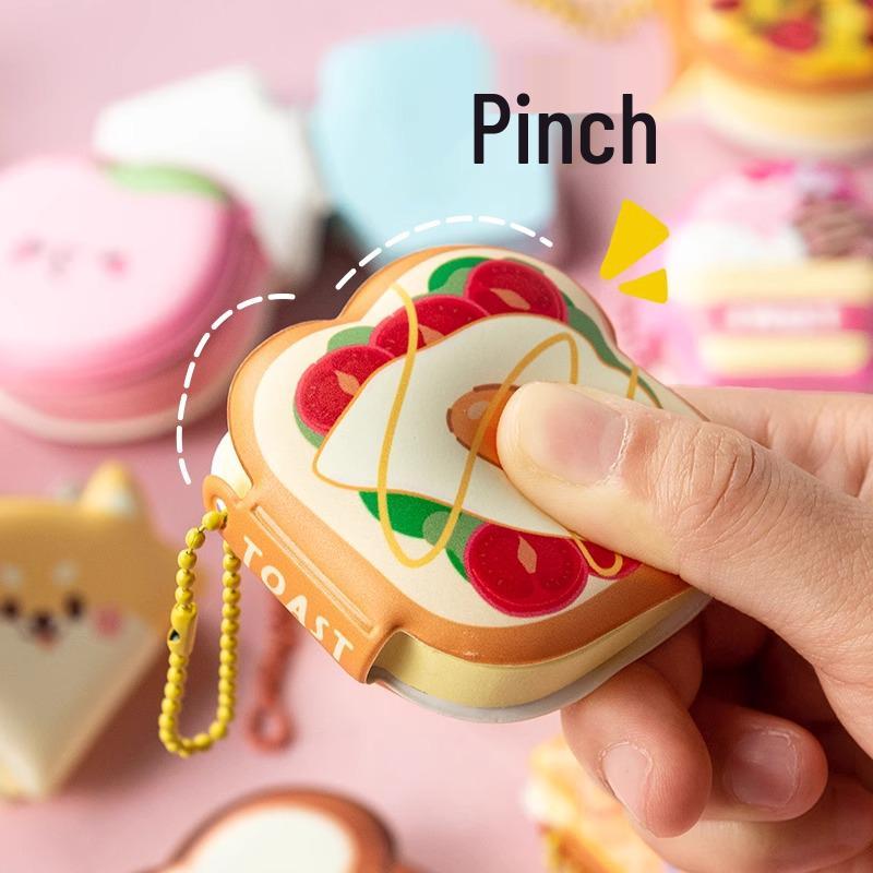 Mini Bean Decompression Sticky Notes: Cute Pocket-Size Pinch Memo Pad