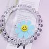 40mm Korean Style Smiley Face Chrysanthemum Acrylic Keychain Earrings for DIY Phone Accessories