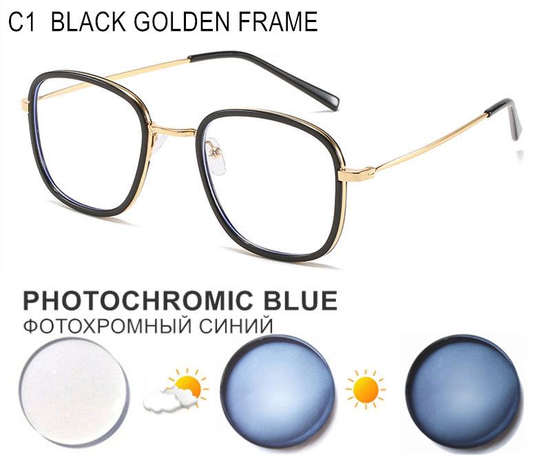 Prescription Glasses For Myopia Women Men Photochromic Or Blue Light Blocking Lenses Nearsighted Or Astigmatism Custom UF144