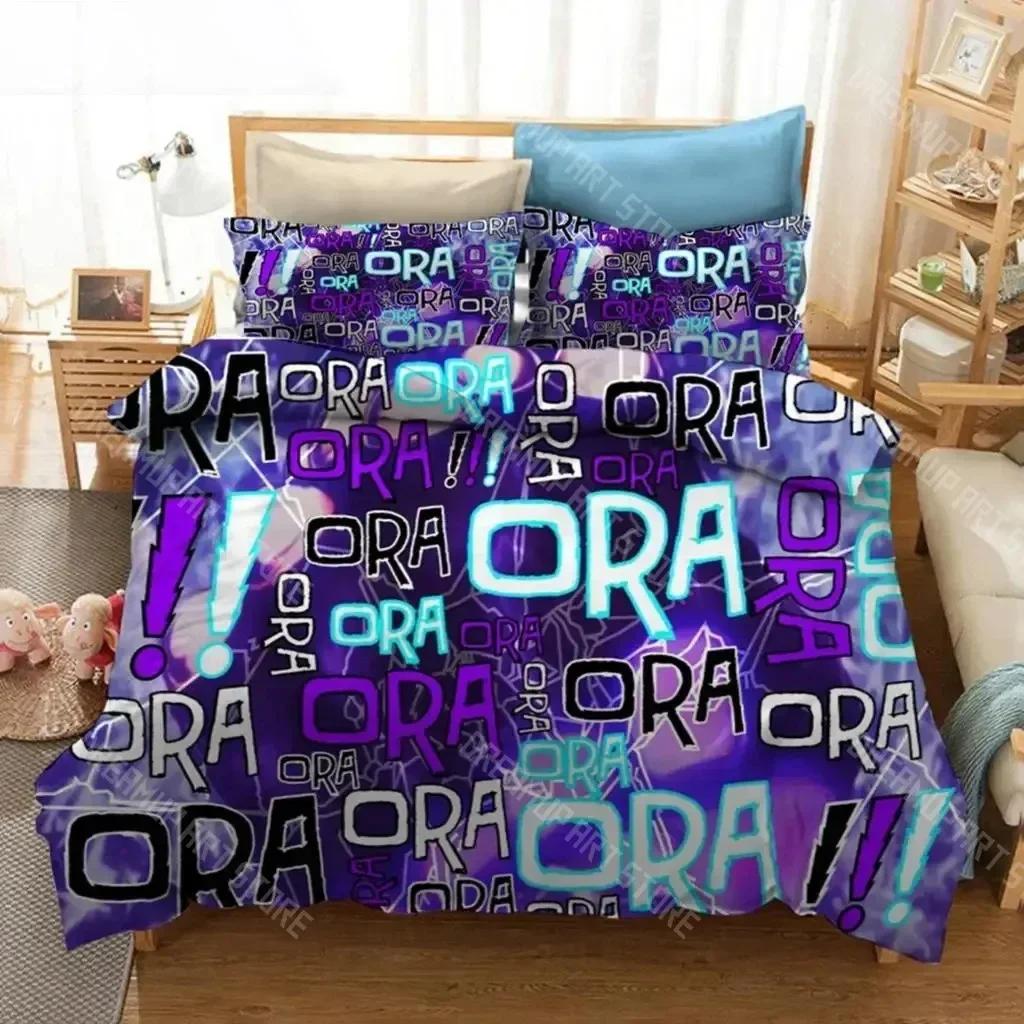 3D Print Anime JoJo Bizarre Adventure Jotaro Kujo Bedding Set Boys Girls Twin Queen Size Duvet Cover Pillowcase Bed Kids Adult