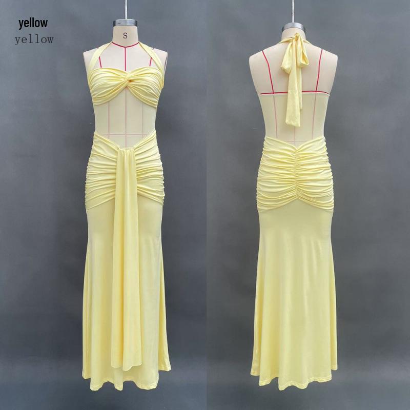 Women's 2025 Backless Bodycon Ruched Dress