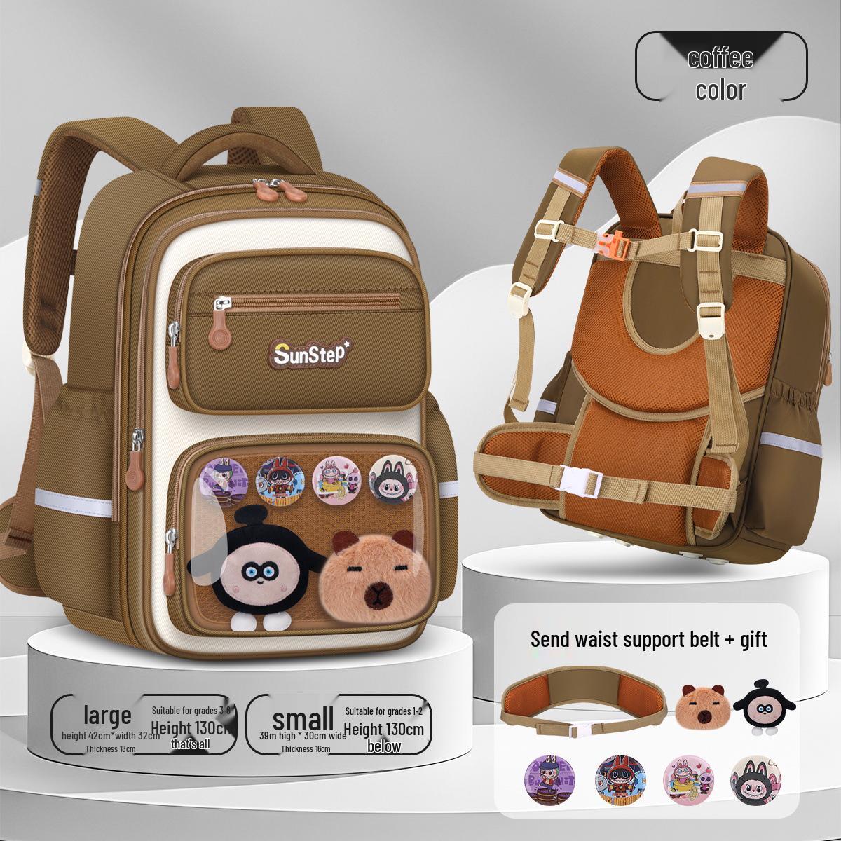 

Labubu Spine Protection Backpack for Elementary Girls, Grades 1-6, Large Capacity & Double Shoulder Straps