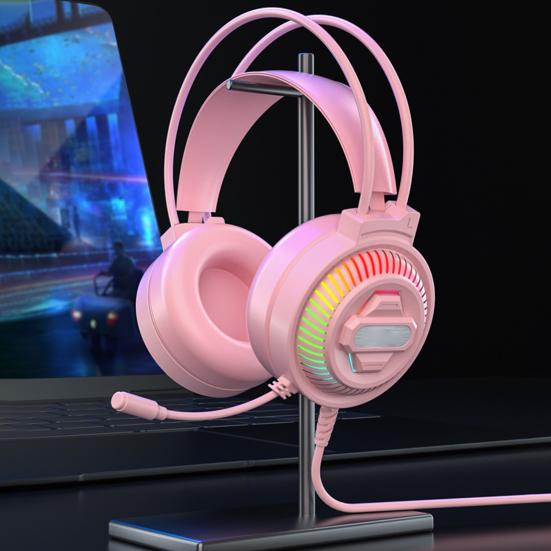 PSH-400 Wired Headphone Luminous Noise Reduction 3.5mm USB HiFi Stereo Gaming Headset with Microphone for Desktop