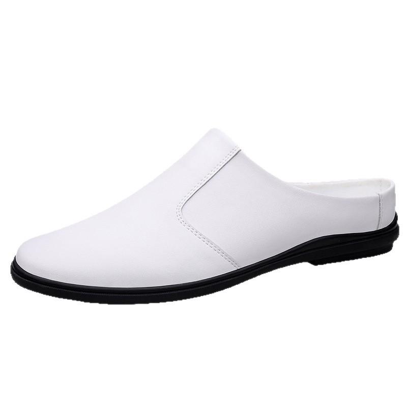 T Men'S Muller Shoes Spring And Summer Low-Top Feet Cowhide Surface Flat-Bottomed Lazy Leather Shoes Casual Shoes Single Shoes