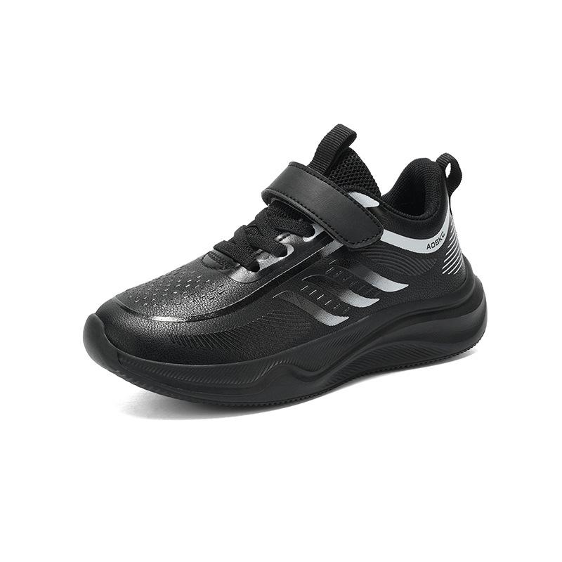 

Kids Waterproof Leather Sneakers - Lightweight Autumn & Winter Shoes for Boys and Girls 35 чёрный