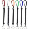 Camping Anti-lost Tools Tackle Elastic Retractable Fishing String Spring Rope Lanyards Carabiner