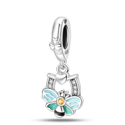 Original Copper Charms Luxury Heart Animal Blue Bee Flower Beads Fit Bracelet Diy Women Making Delicate Gift