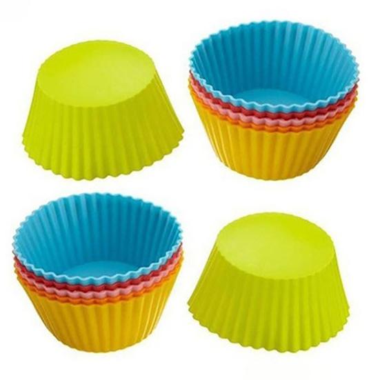 10 Stück Runde Silikon Kuchen Muffin Cupcake Form Maker Wiederverwendbares Gebäck Backwerkzeug