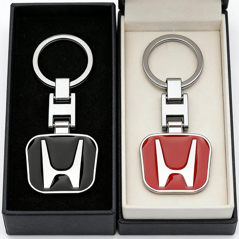 1Pcs Car H Logo Keychain 3D Metal Key Ring Accessories for Honda Civic Fit Jazz Accord Pilot CRV Odyssey Passport City Shuttle RH6