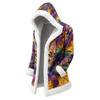 Unisex Casual And Fashionable Plush Collar Hooded Long Sleeved Carnival Print Jacket