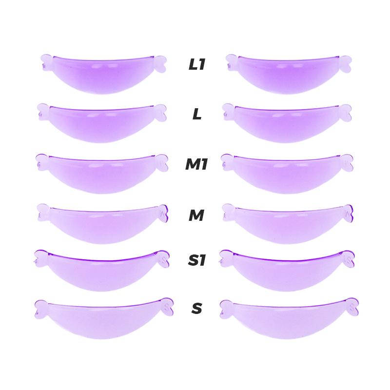 New 6 Pairs Pink Eyelash Extension Silicone Pads Crescent-shaped Self-adhesive Lash Lift Perm Pad Grafting Lashes Makeup Tools
