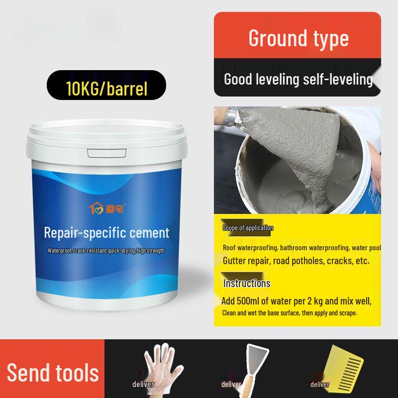 Quick-Drying Cement Floor Repair and Leak-Stop Filler for Home Use