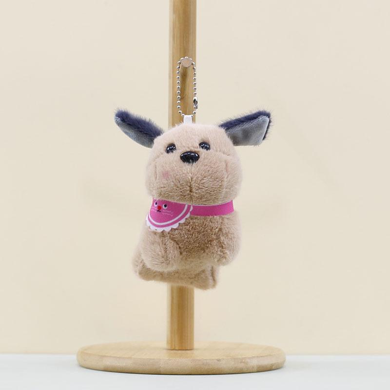 

Fluffy Dog Miniature Toy Keychain Adorable Plush Brown And White Puppy Bag Charm Brown Dog