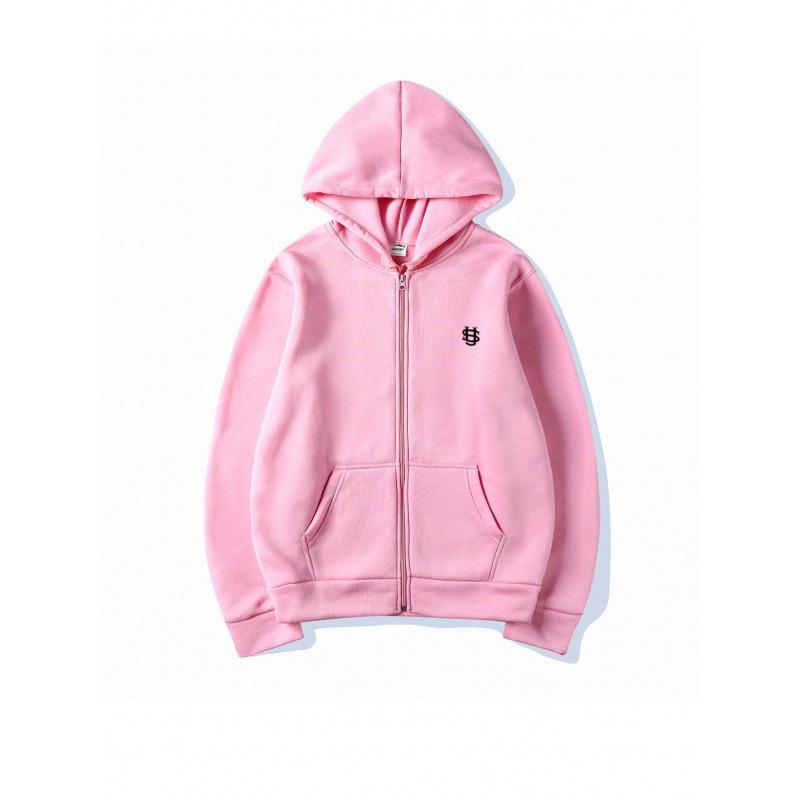 Hanorac cu glugă și fermoar, casual, larg, cu logo mic - Mărimi mari disponibile