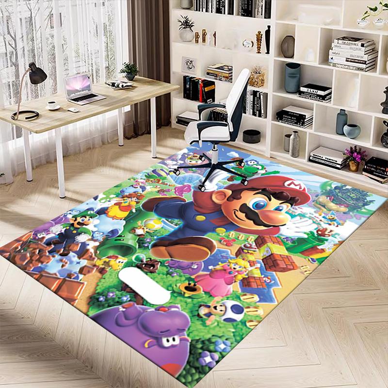 Mario'S Adventure World Carpet For Playroom Bedroom Living Room Sofa Home Decorkids Game Area Rug Nonslip Floor Mat