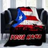 1PC Custom Name Puerto Rican Pride outdooor Flannel blankets Throw Blanket All-Season Throw Gift Bedspread for Couch, Bed, Camping Holiday Birthday gi