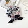 55 Cotton And Linen Headscarf Summer And Autumn Floral Silk Scarf Sweet Versatile Square Scarf Small Scarf Women'S Thin Decorative Silk Scarf