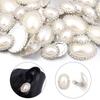 5Pcs Imitation Pearl Rhinestone Flatback Beads Oval Cabochons Loose Beads For Jewelry Making DIY Earrings Hairclip Accessories