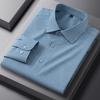 New in Shirt Luxury Houndstooth Long Sleeve Shirts for Men Slim Fit Casual Elastic Tops Soft Anti-Wrinkle Plaid Clothes