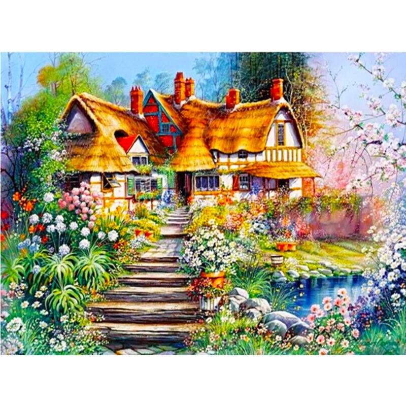 5D DIY Lake Diamond Painting Color Scenery Tree Diamond Embroidery Rhinestone Crafts Full Round Drill Home Decor Art Gift