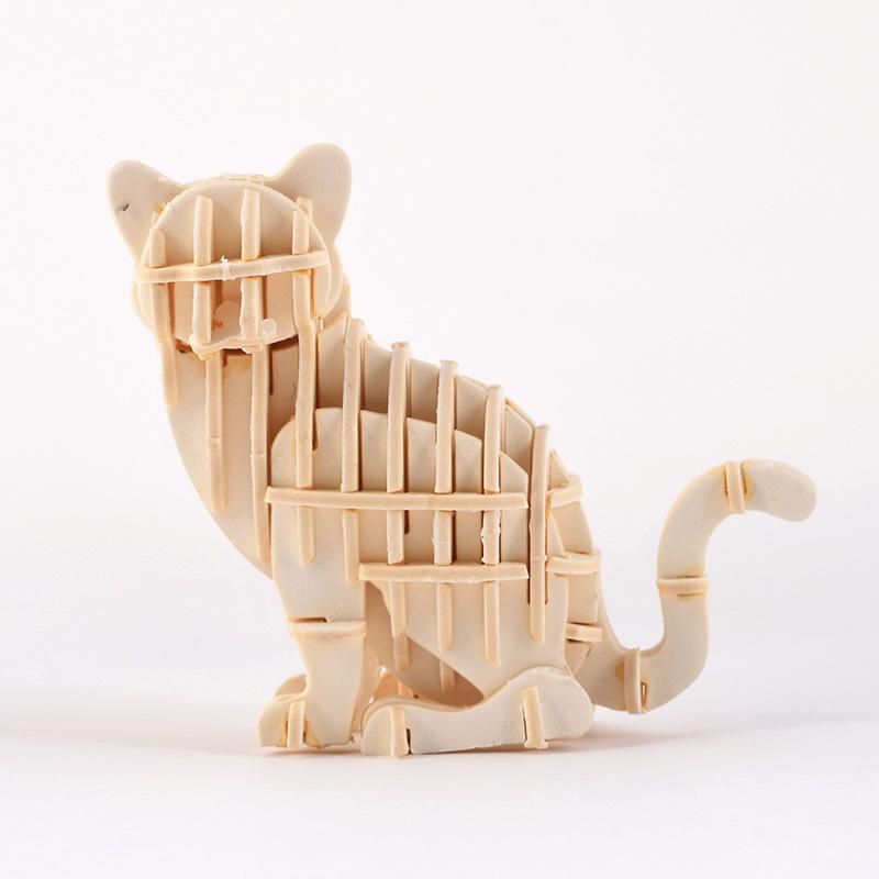 3D Animal Puzzle Model Assembly Toy Educational Ocean Biology DIY Wooden Craft Unfinished Hobby Puzzle Toy