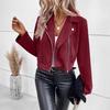 2026 Winter Slim Short Lapel Zipper Jacket In Deerskin Velvet for Women Europe and America Style
