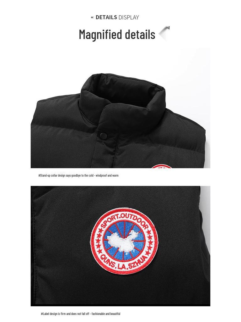 Pánska neformálna vesta bez rukávov s bavlnenou výplňou v kórejskom štýle Canada Goose