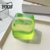 Jellyfish Squeeze Toy Transparent Lemon Toy, Stress Relief Ice Cream Safe Ball Soft Clear Cube Sensory for Kids Adults Shaped