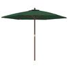 VidaXL Parasol de jardin avec mât en bois vert 299x240 cm 363168
