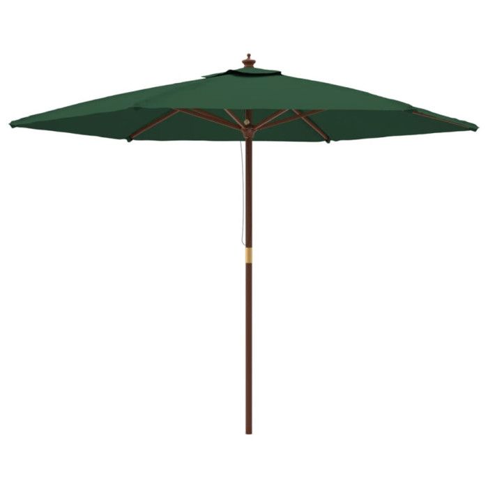 VidaXL Parasol de jardin avec mât en bois vert 299x240 cm 363168