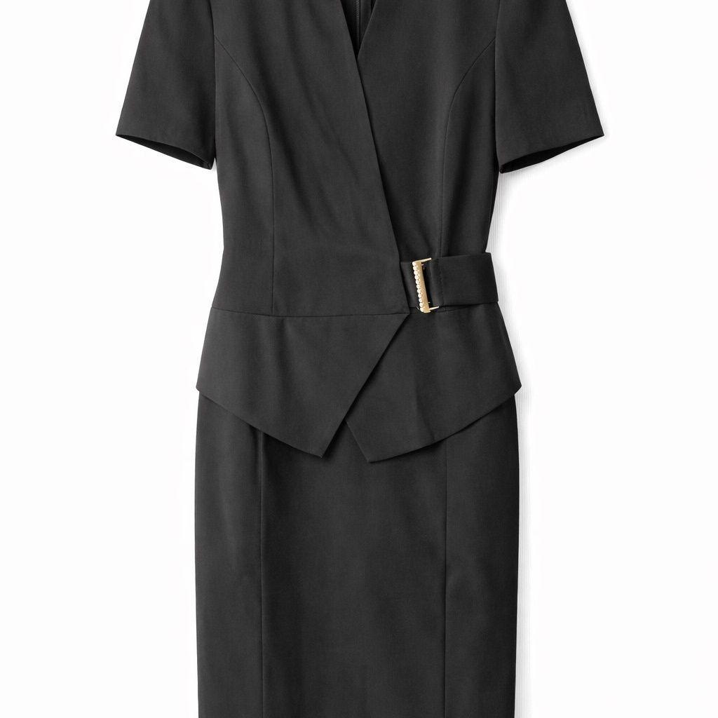 Elegant Slimming Workwear Dress for Front Desk and Beauty Therapist