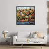 Colorful Houses 14CT 2 Strands DIY Counted Cross Stitch Kits for Beginners Adults Home Decor Needlework Embroidery Kit 50x50cm