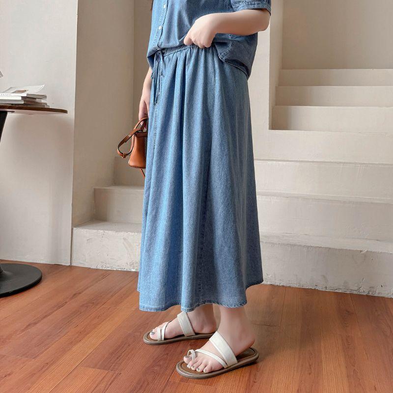 

Одежда женская больших размеров лимитированной серии [Летний досуг] Нарядный джинсовый костюм с юбкой и рубашкой с коротким рукавом 100,00 кг Blue-Skirt 7xl([Recommended 112.50 kg-125.00 kg]])