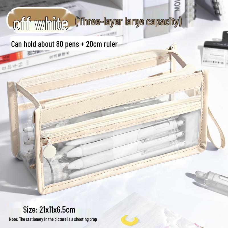 2025 Trendy Transparent Pencil Case – High-Value Stationery Bag for Students