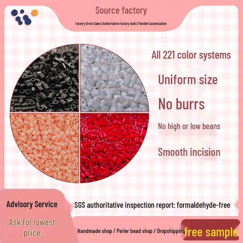 250g/500g Macaron Perler Beads - 221 Color Options, 2.6mm Fusion Beads for Crafting