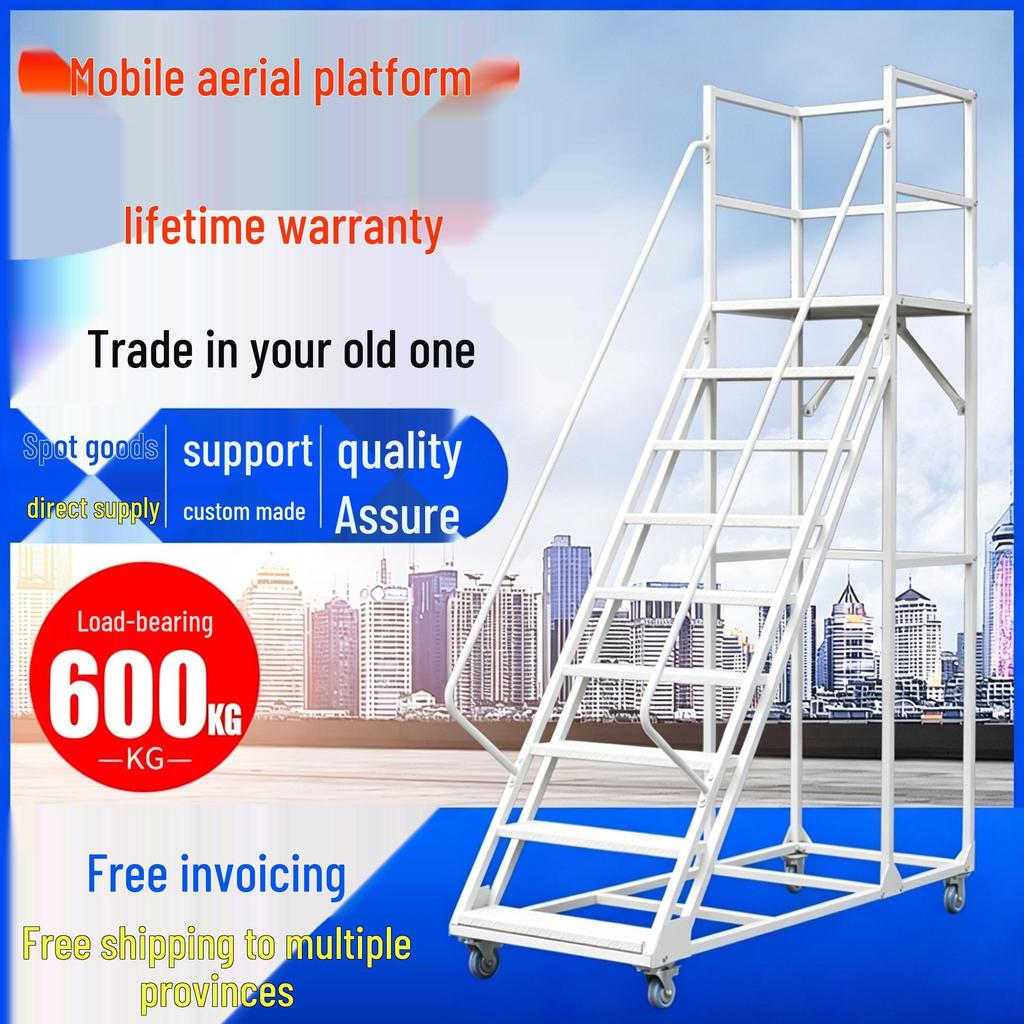 Anti-Slip Movable Climbing Ladder for Warehouse and Supermarket Storage