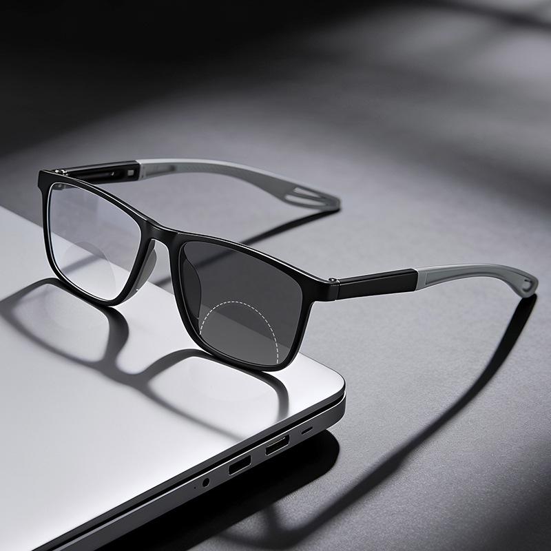 Anti Blue Light HD Men's and Women's Distance Dual-use Presbyopia Glasses Ultralight Sports Photochromic Bifocal Reading Glasses