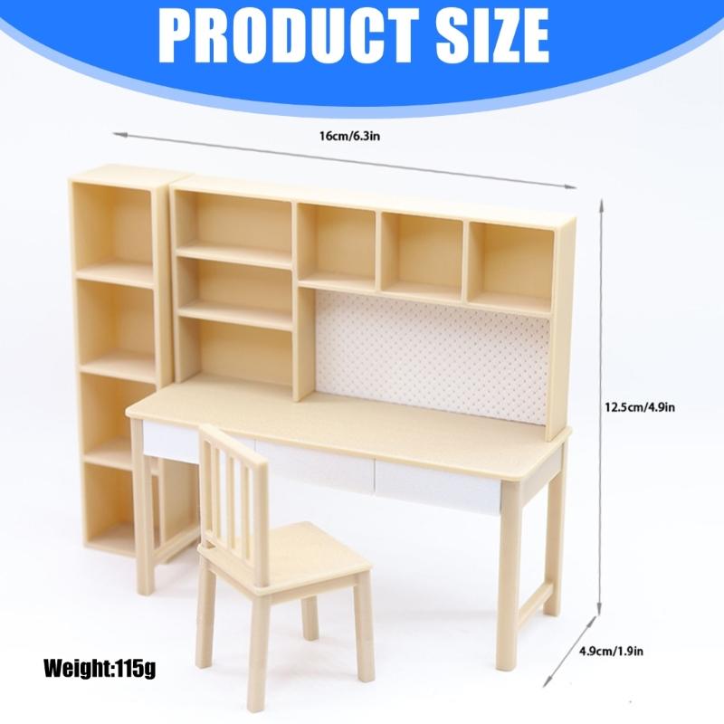 Mini Desk Dollhouses Furniture 1/12 Scale Detailed Miniature Long Table For Model Enthusiasts And Collectors