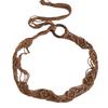 Boho Style Wax Rope Weaving Knotted Ethnic Style Handmade Wooden Beads Women's Belt Leisure Vacation Style Exquisite Waist Rope