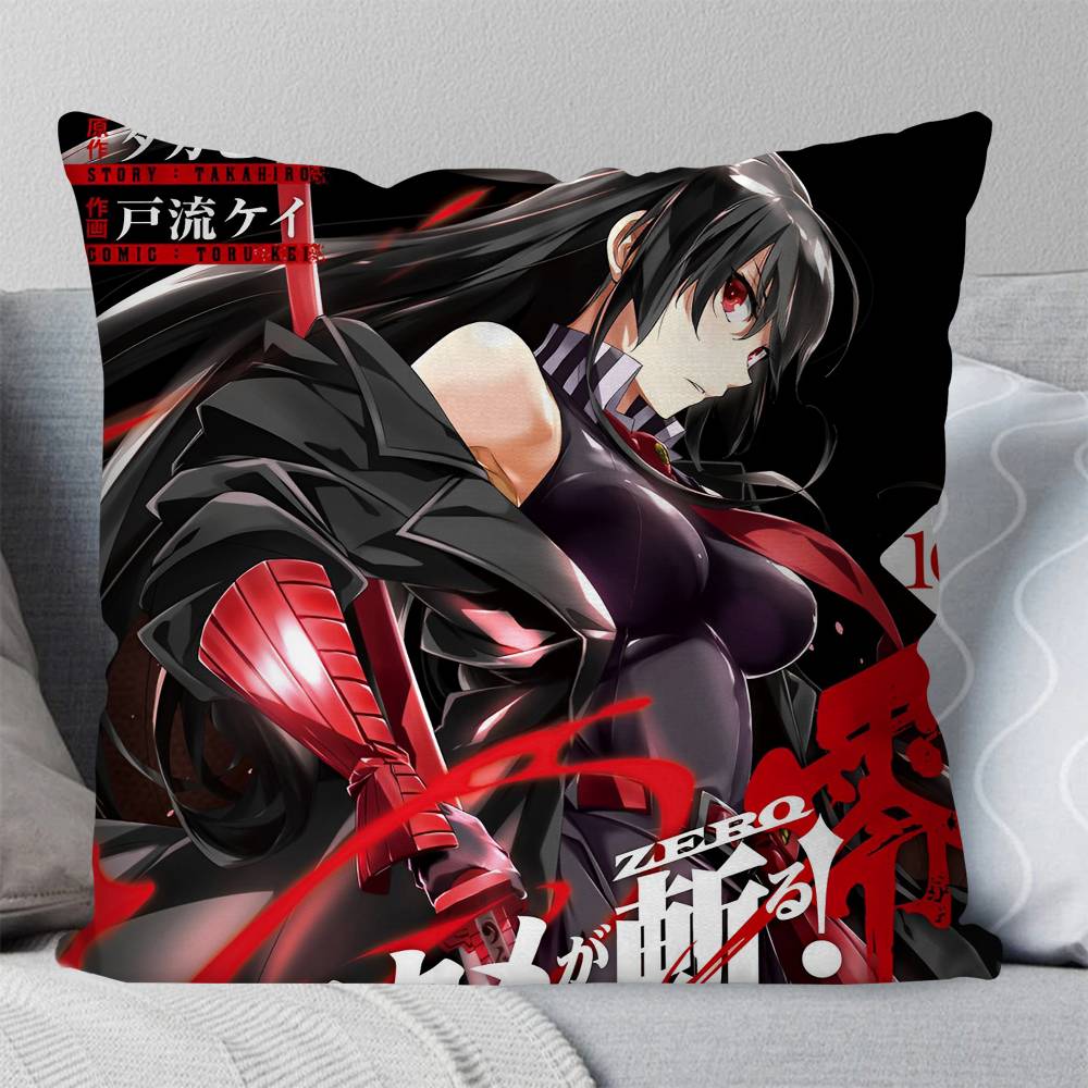 Anime Akame Ga Kill Pillow Case Square Pillow Bedroom Sofa Leisure Comfort Cushion Car Living Room Home Decoration